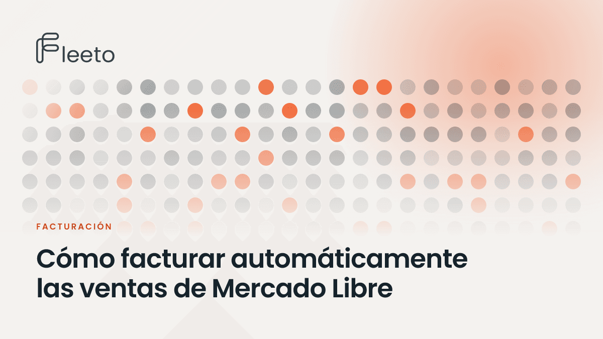 Portada del post sobre facturación automática de ventas de Mercado Libre: una grilla de puntos grises con acentos naranjas