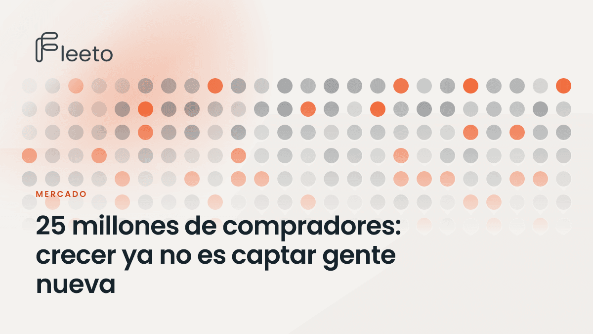 Portada del artículo sobre la madurez del e-commerce argentino, con el título sobre un fondo claro y una grilla de puntos donde algunos aparecen resaltados en naranja